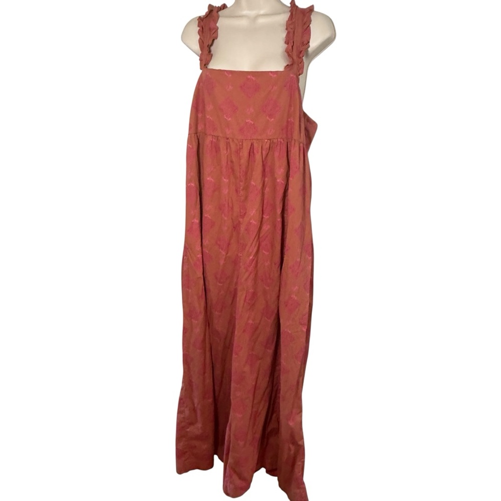 Free People Katya Printed One Piece Jumpsuit Dress Cotton Wide-leg large - Picture 2 of 10